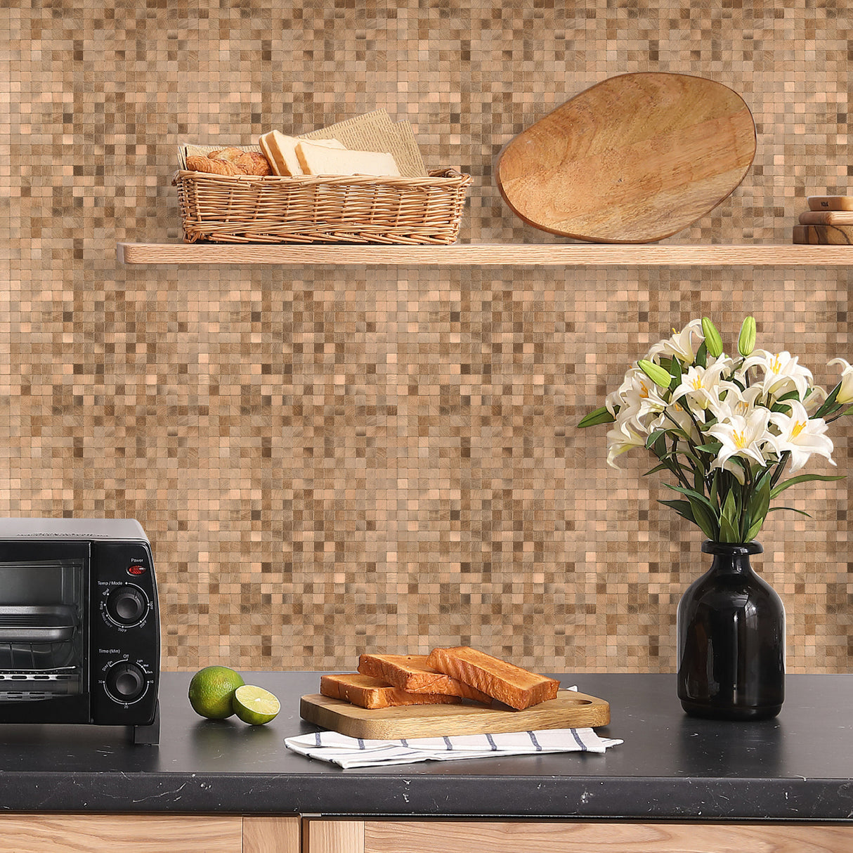 Brons Cubes | Zelfklevende Steenstrips van Totaal Decor