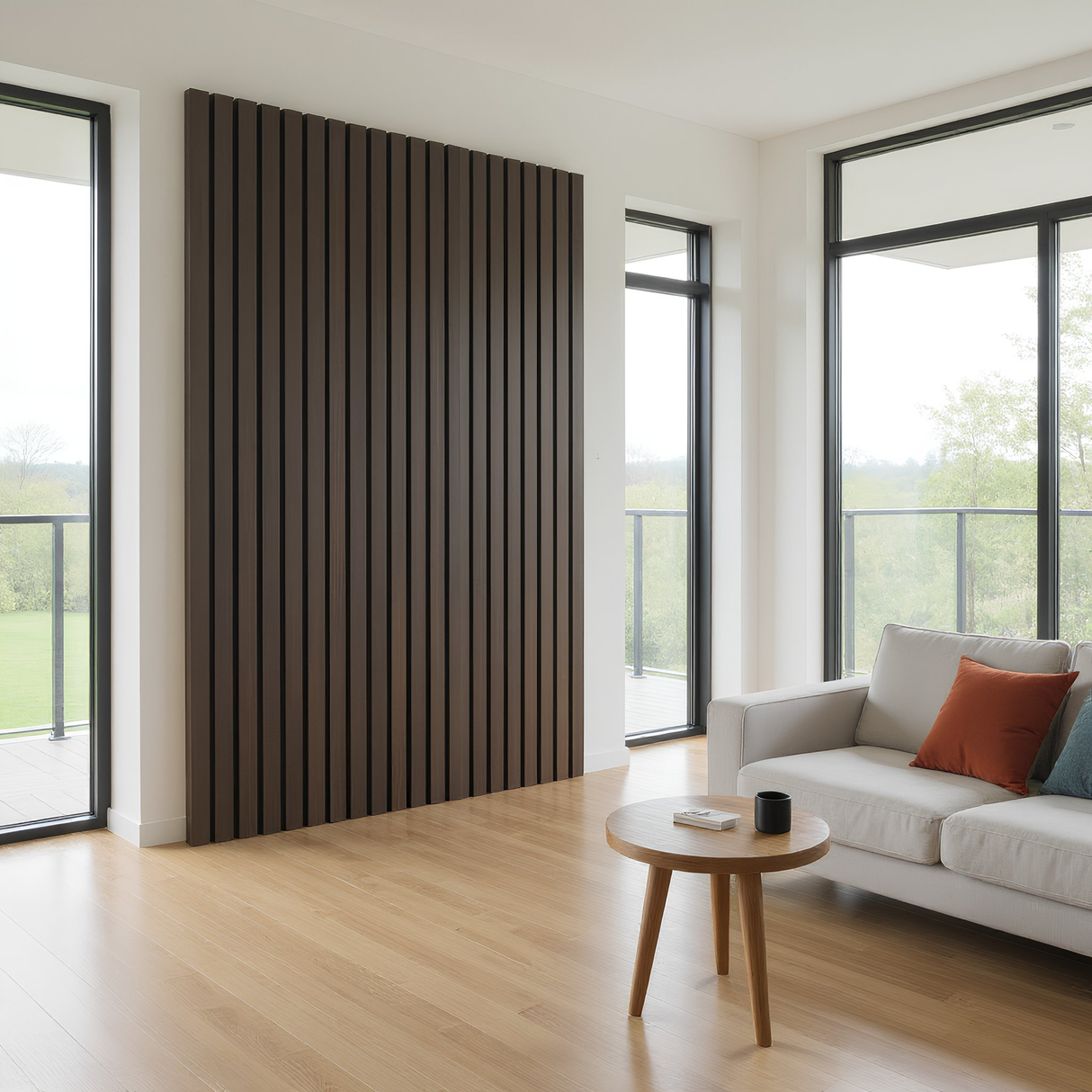 Honing Walnoot – 270×60 cm (21 mm Dikte) | Akoestische Wandpanelen van Totaal Decor