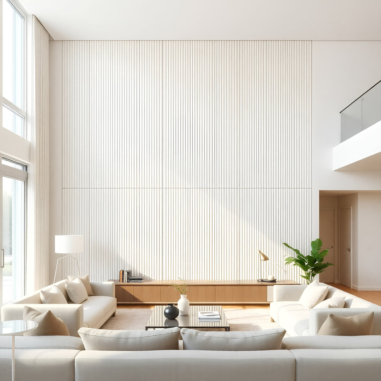 Suède Wit – 270×60 cm (21 mm Dikte) | Akoestische Wandpanelen van Totaal Decor