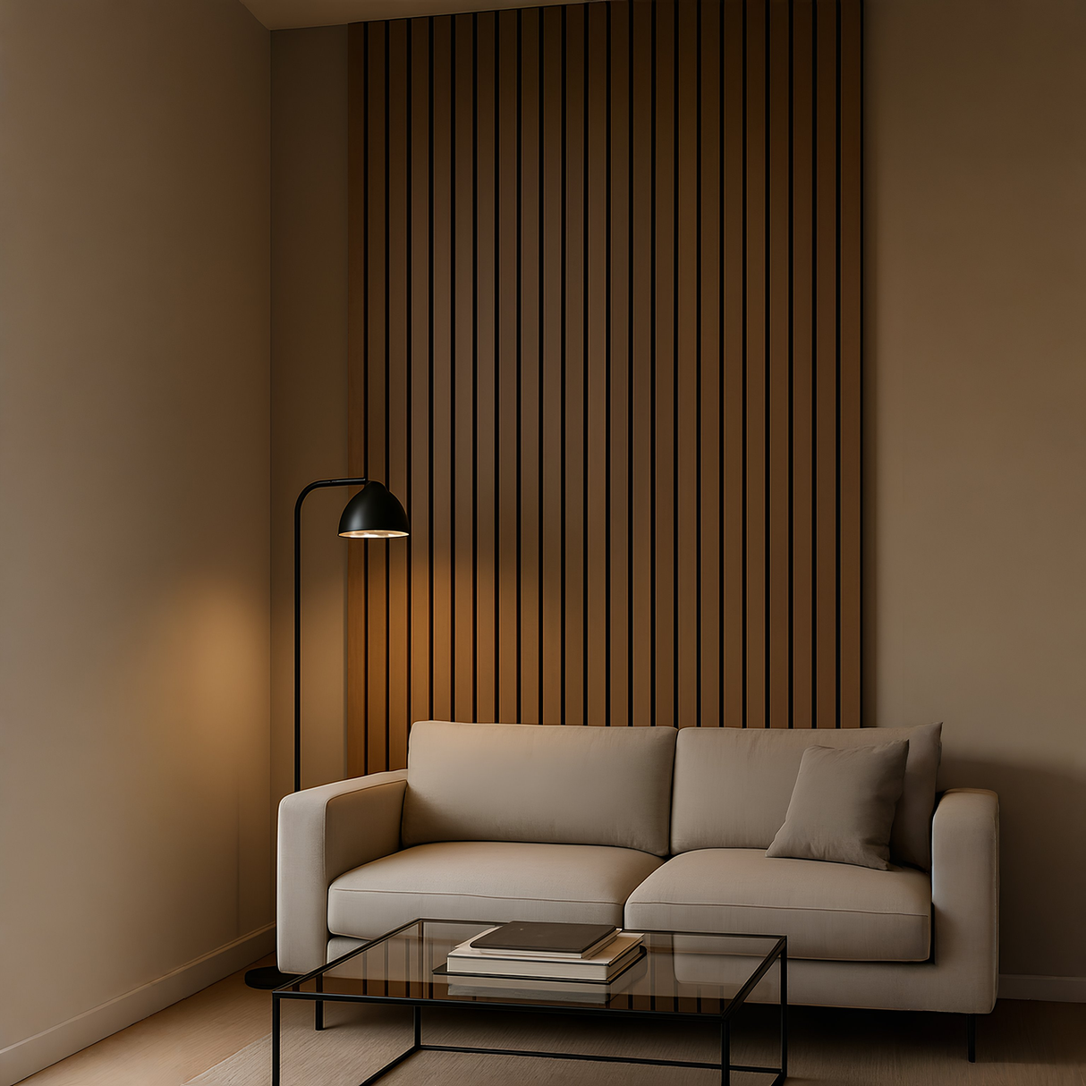 Walnoot Ebony – 270×60 cm (21 mm Dikte) | Akoestische Wandpanelen