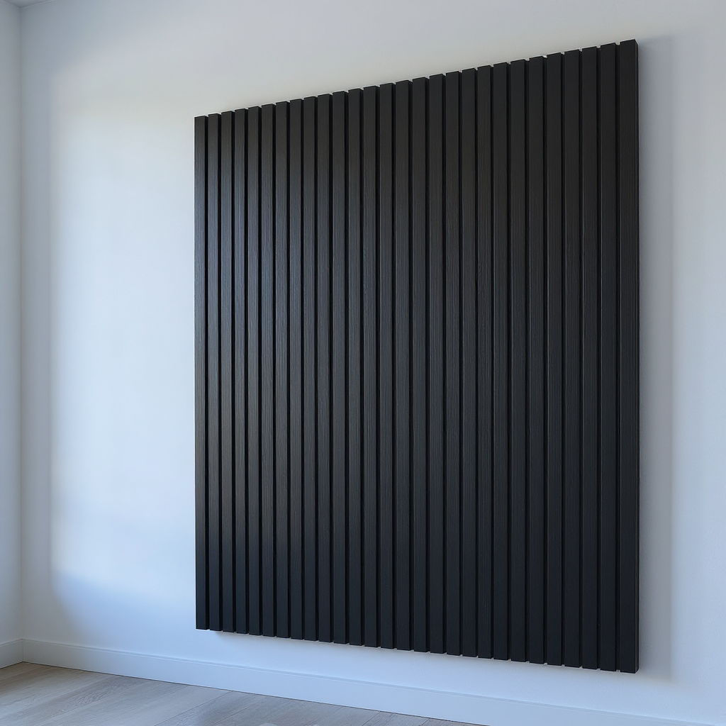 Oak Zwart – 270×60 cm (21 mm Dikte) | Akoestische Wandpanelen van Totaal Decor