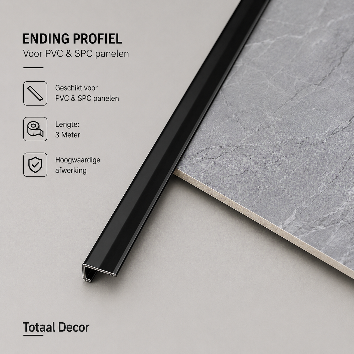 Eindprofiel Aluminium (3 meter)