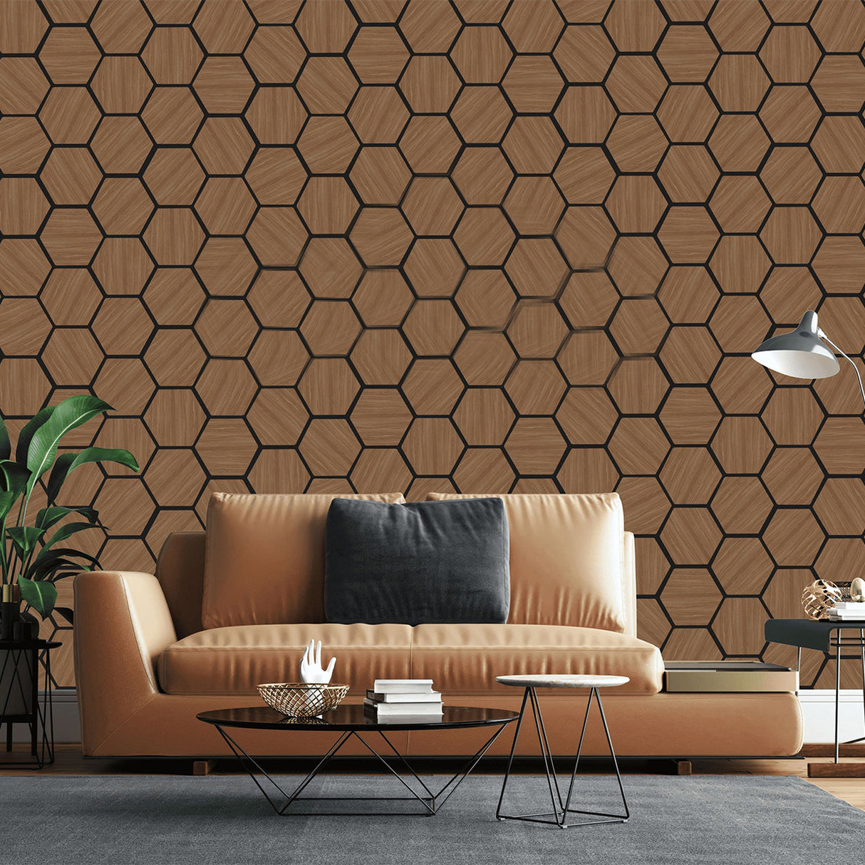 Hexagonaal Spiegel Wandpaneel 70 x 83 cm Aku : 320176