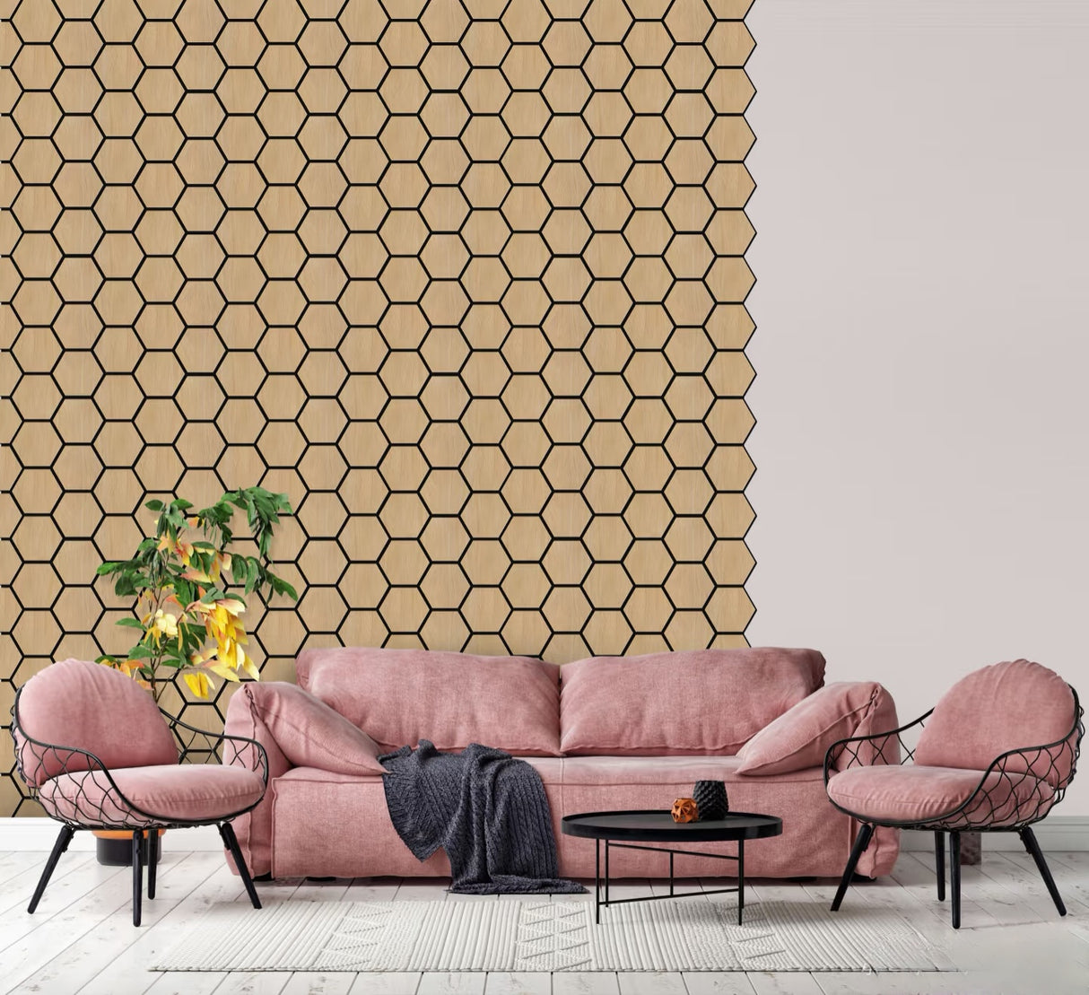 Hexagonaal Spiegel Wandpaneel – 70 x 83 cm Aku : 637Q