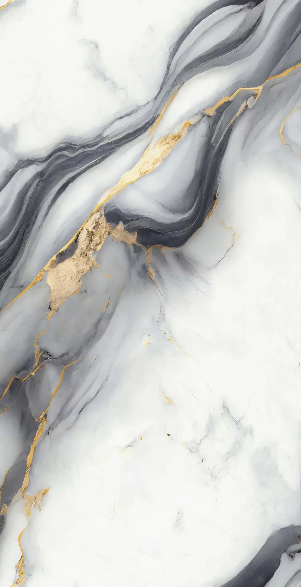 Luxury white marble panel with gray veining and gold accents for modern interior walls