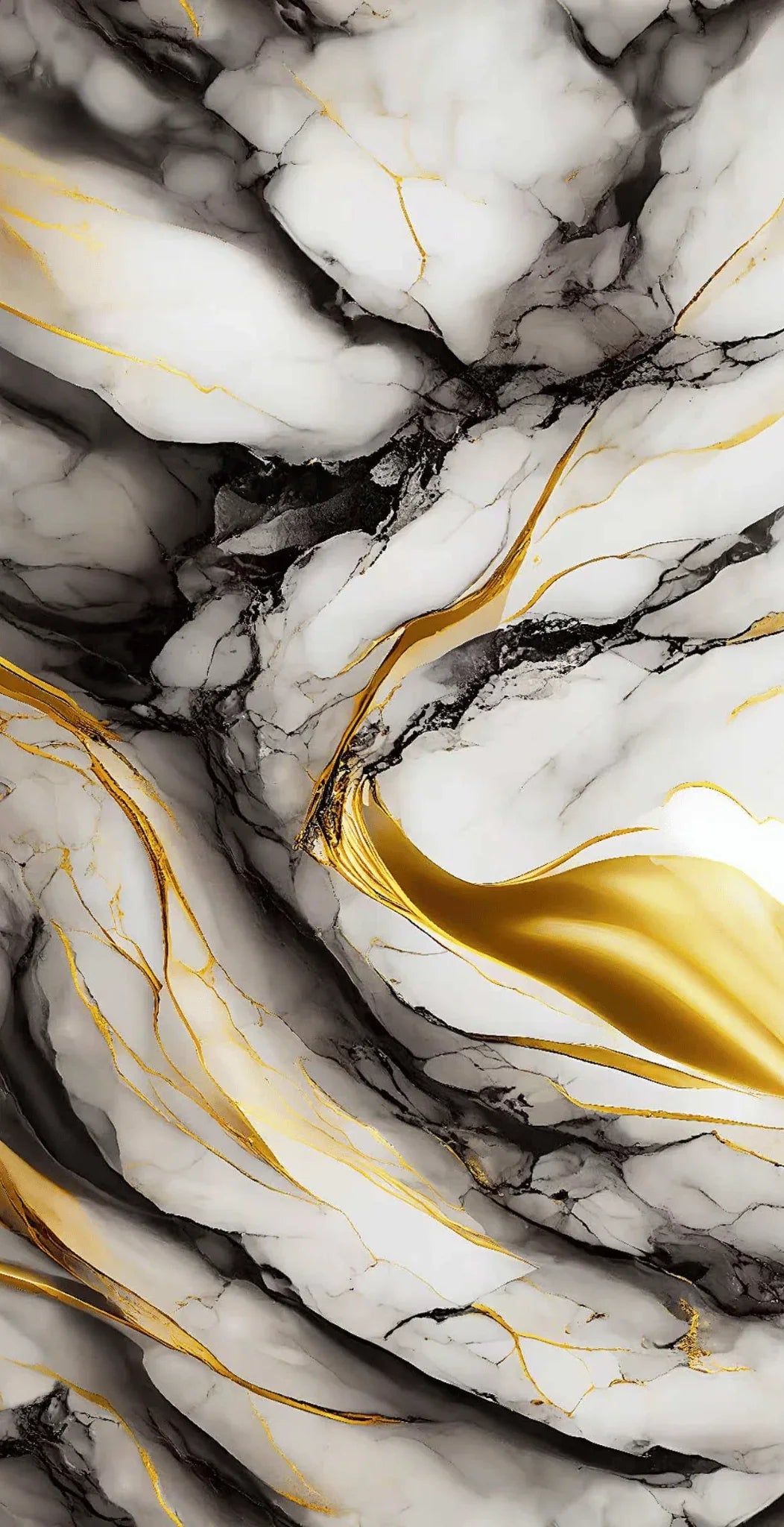 Luxury white and black marble wall panel with gold veining for modern interior design