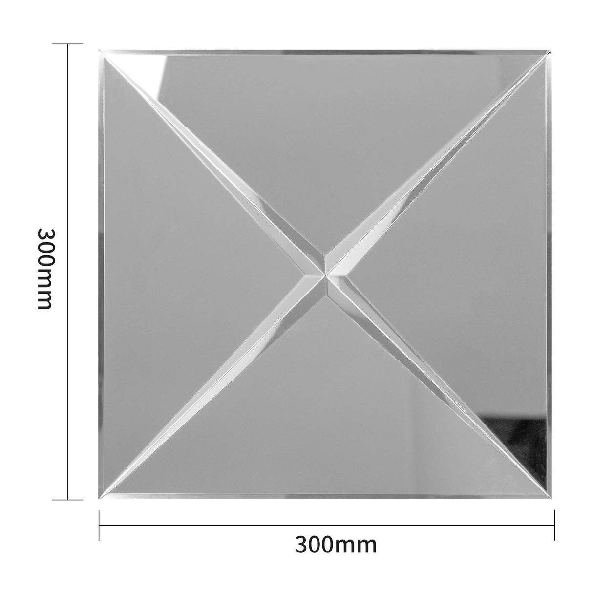 3D Pyramid Mirror | Zelfklevende Steenstrips van Totaal Decor