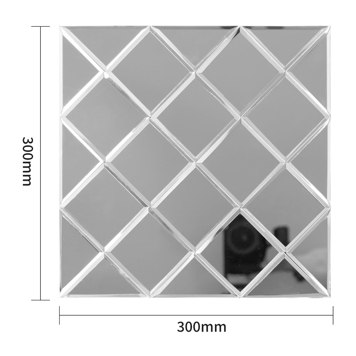 3D Geometric Mirror | Zelfklevende Steenstrips van Totaal Decor