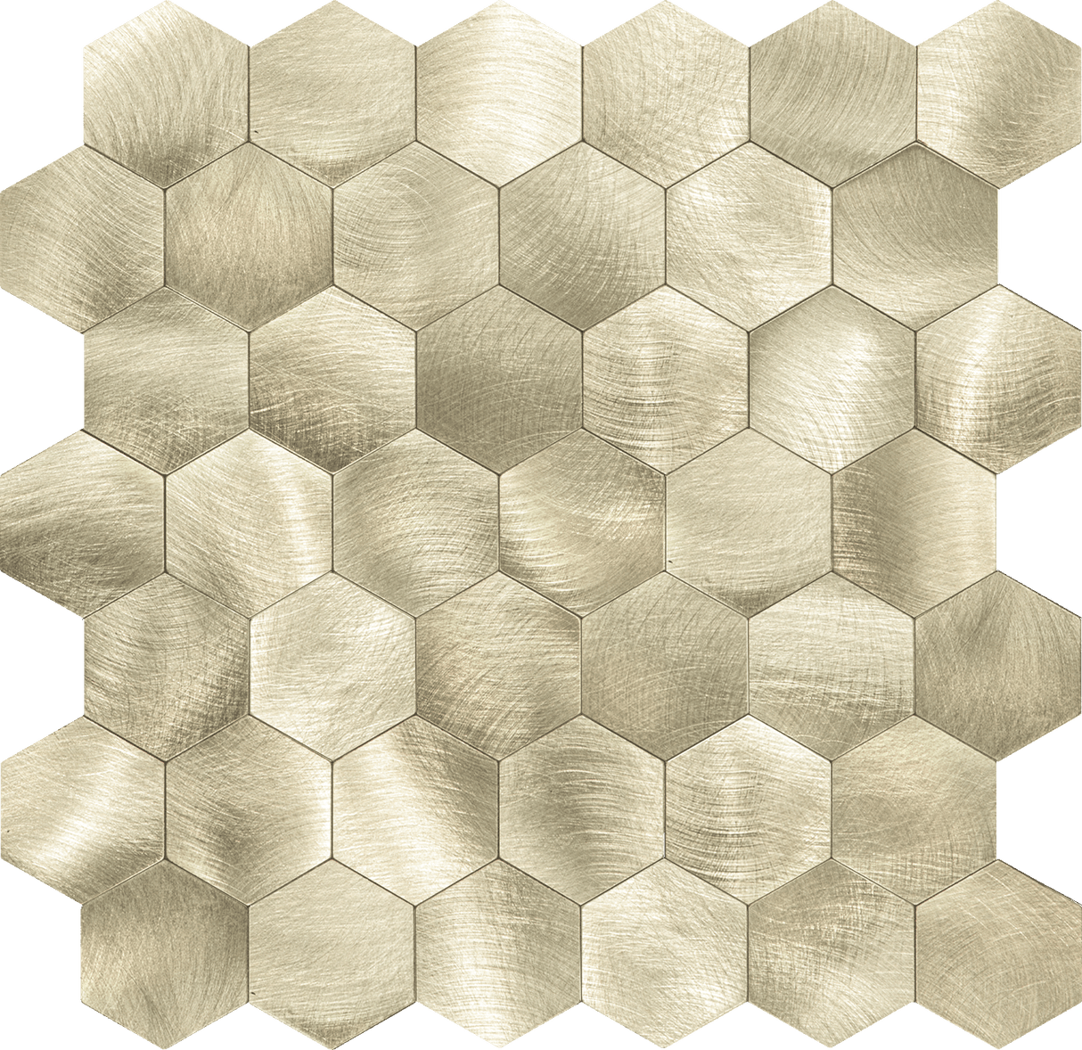 Brushed Gold Hexagonal| Zelfklevende Steenstrips van Totaal Decor