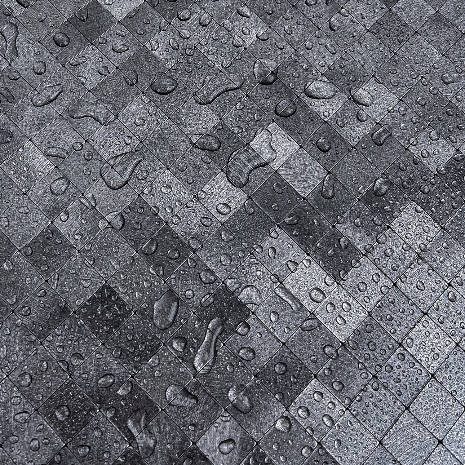 Brushed Silver Mosaic | Zelfklevende Steenstrips van Totaal Decor