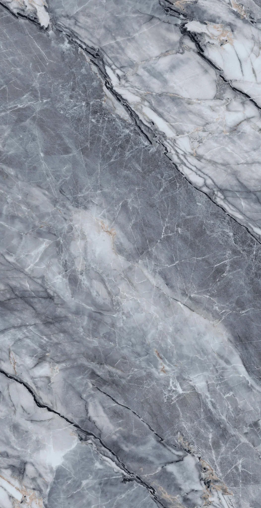 Grey marble effect wall panel with natural veining for modern interior design