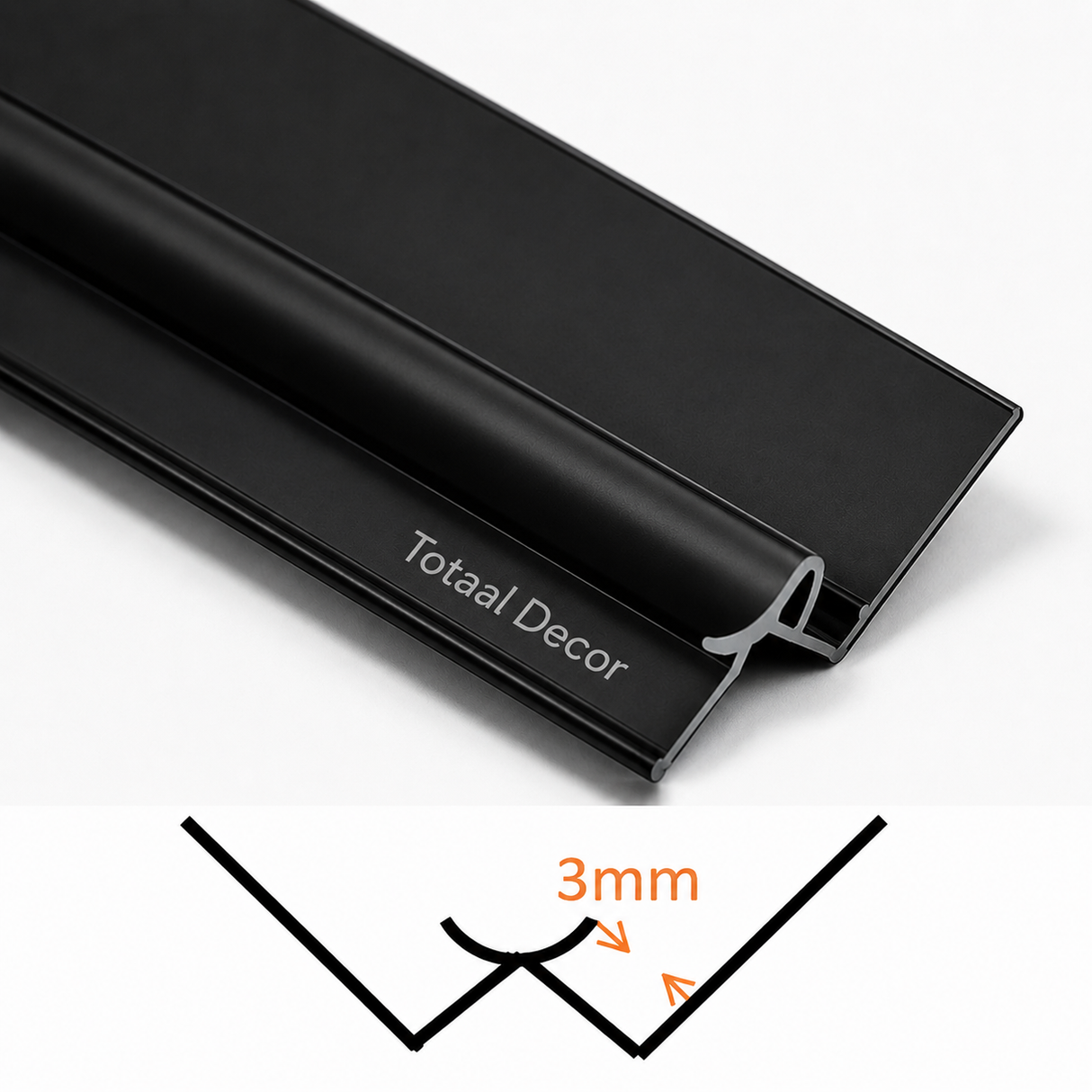 Binnenhoek Aluminium profiel (3 meter lang)