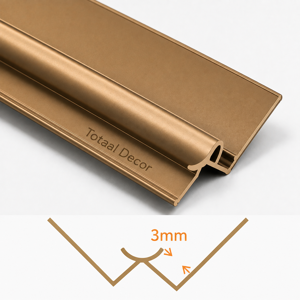 Binnenhoek Aluminium profiel (3 meter lang)
