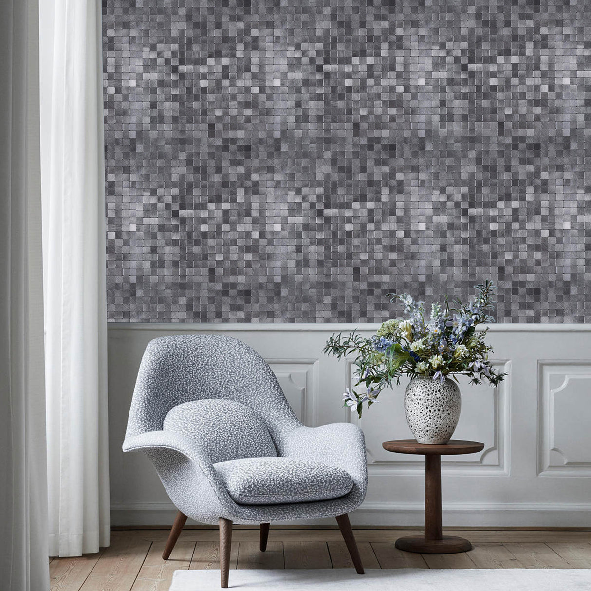Brushed Silver Mosaic
