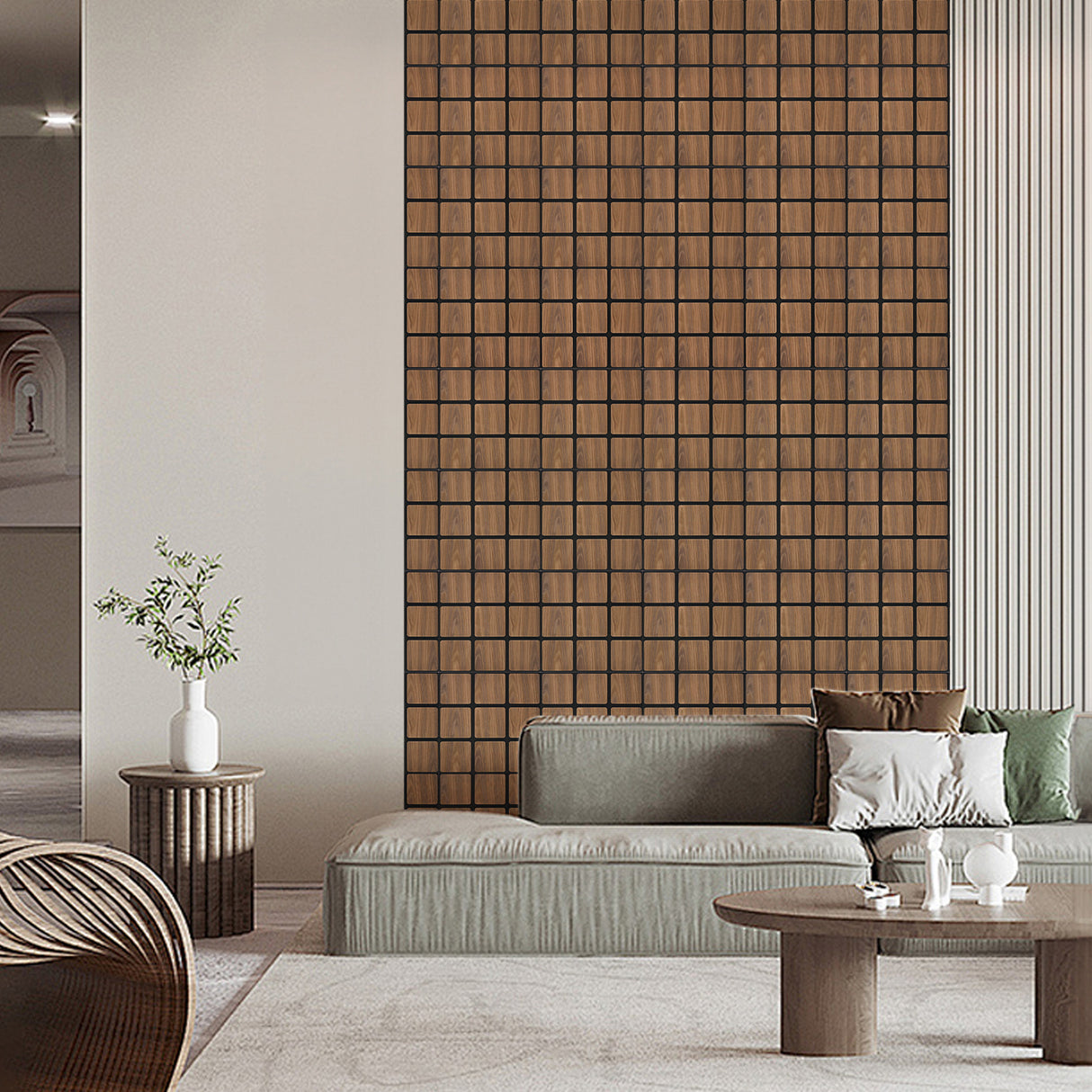 Cubes Spiegel Wandpaneel – 70 x 83 cm Aku : 637Q