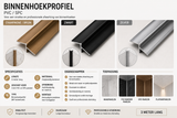 Binnenhoek Aluminium profiel (3 meter lang)