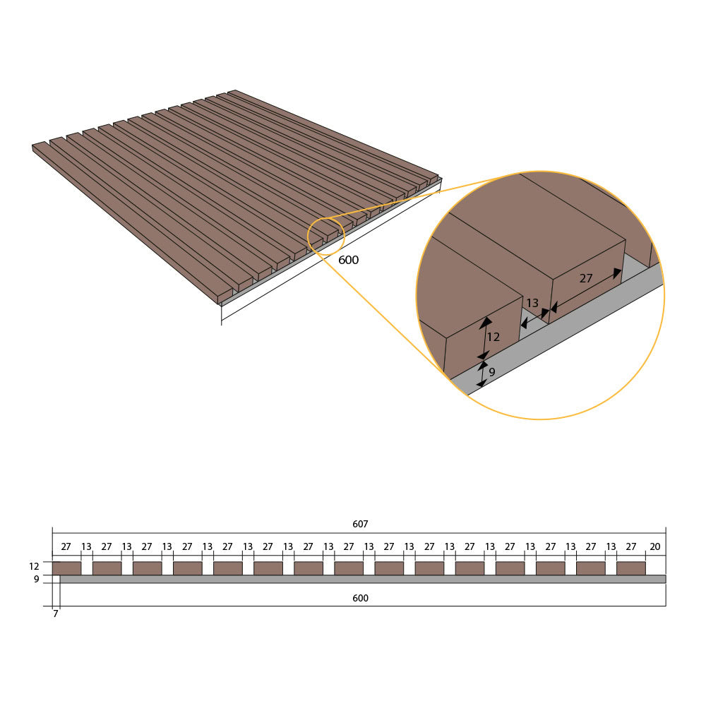 Akoestische Wandpanelen Espresso Bruin