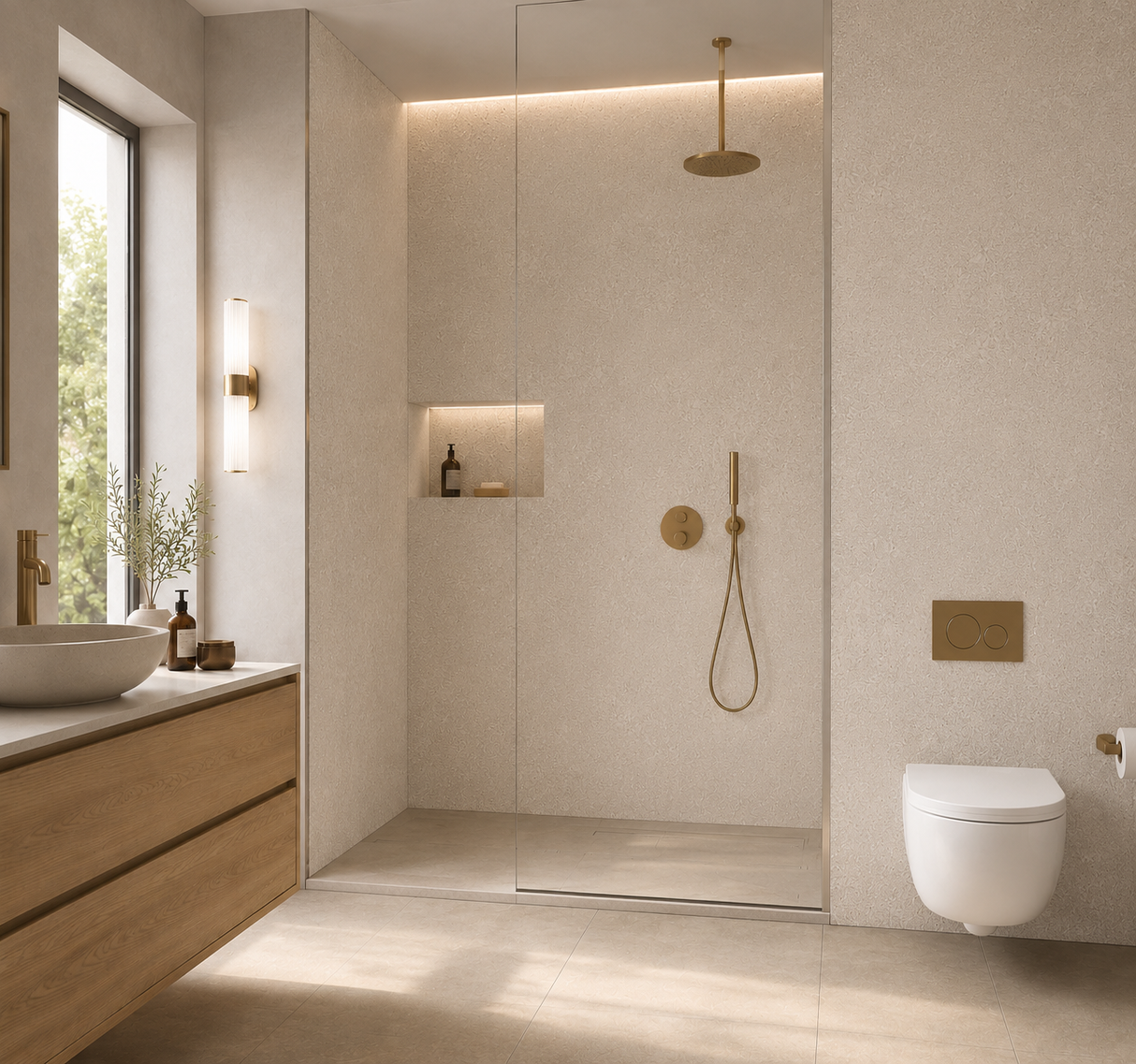 Beige Limestone SPC-wandpanelen 108