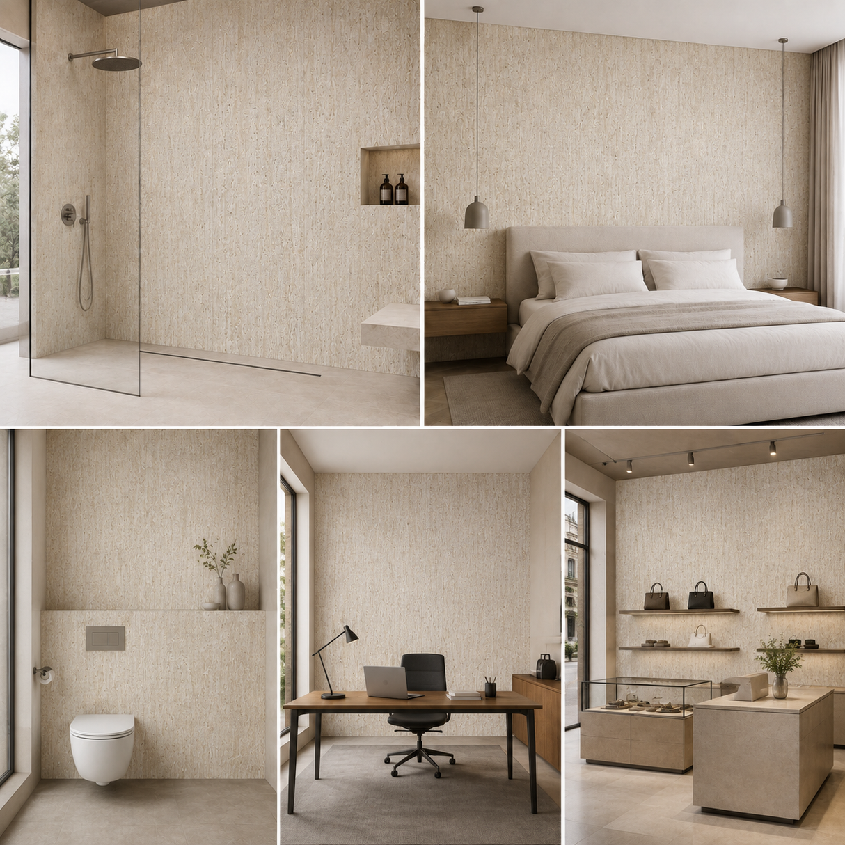 Embossed Beige Spc Wandpanelen 201