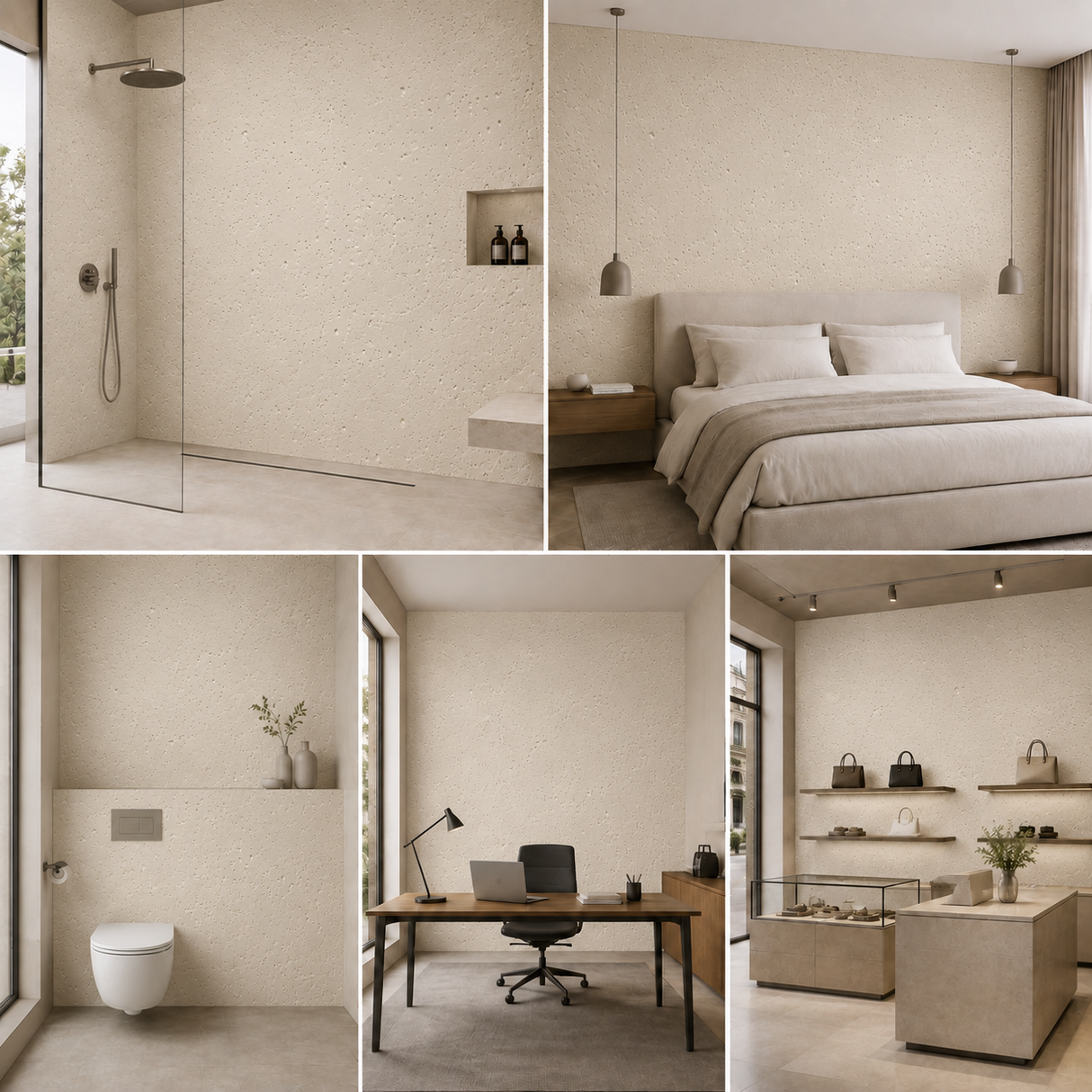 Embossed Soft Beige Spc wandpanelen 202