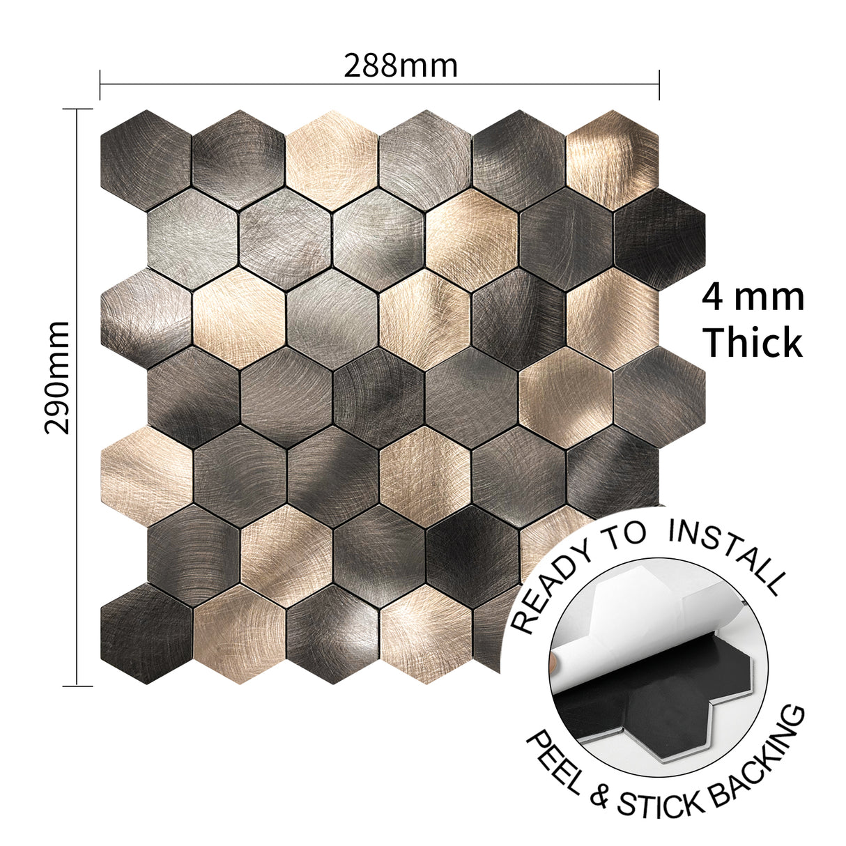 Brushed Metallic Hexagonal