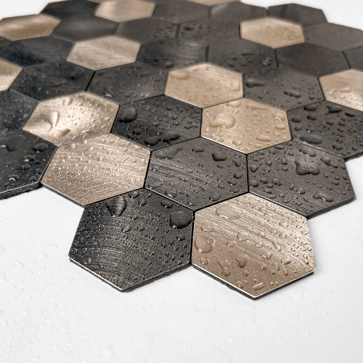 Brushed Metallic Hexagonal