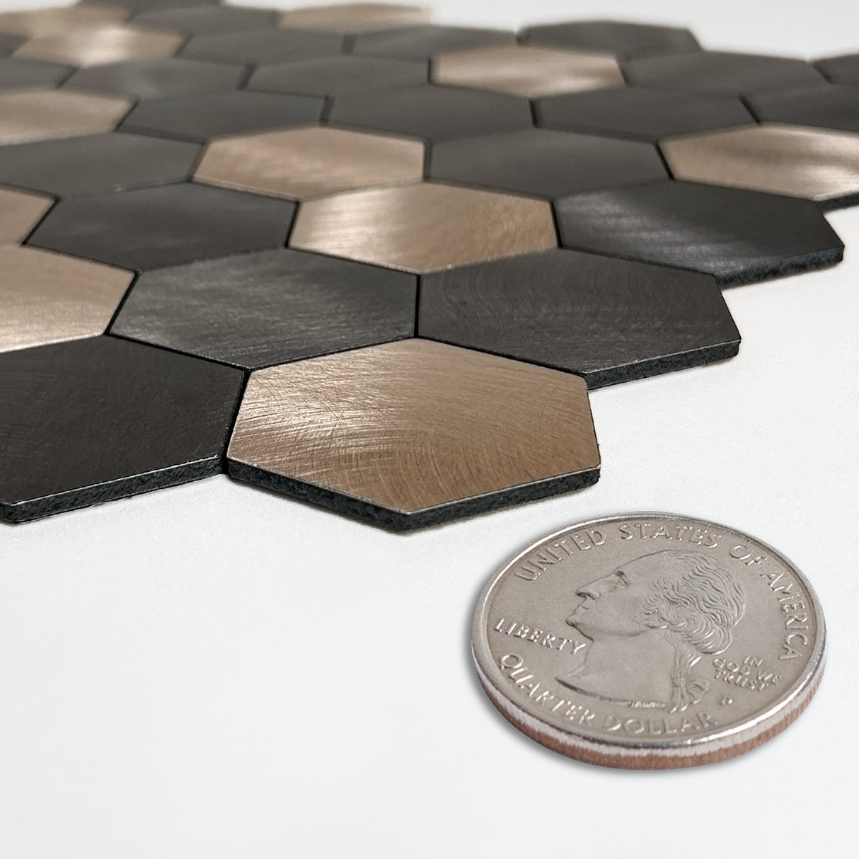 Brushed Metallic Hexagonal