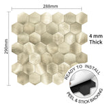 Brushed Gold Hexagonal